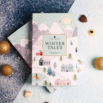 Präsentation des Weihnachts-Adventskalenders mit Pralinen