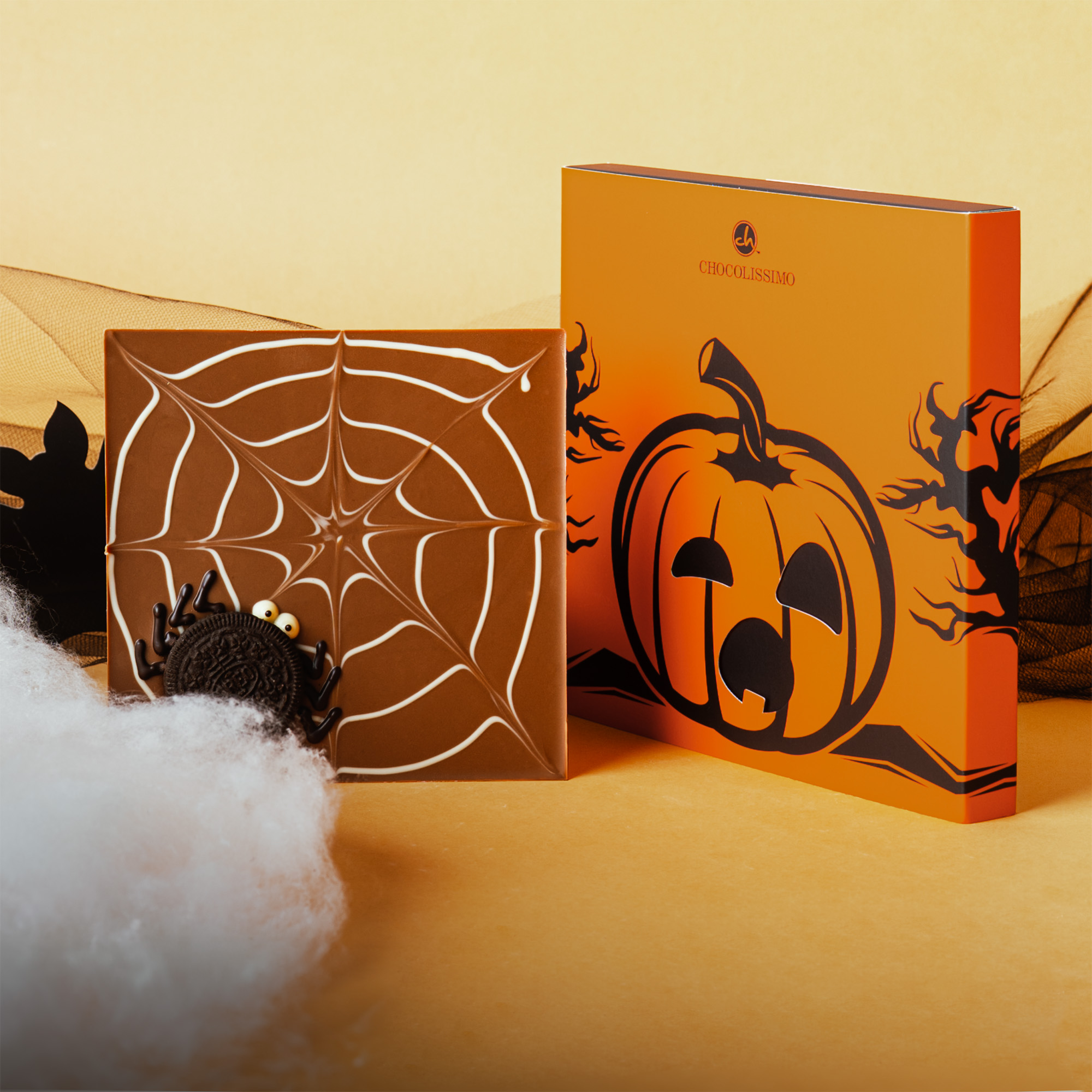 Belgische Halloween-Schokolade in einer dekorativen Verpackung
