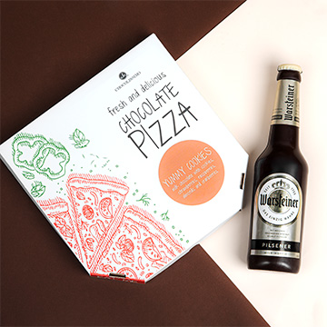 Bier- und Schokoladenpizza-Set