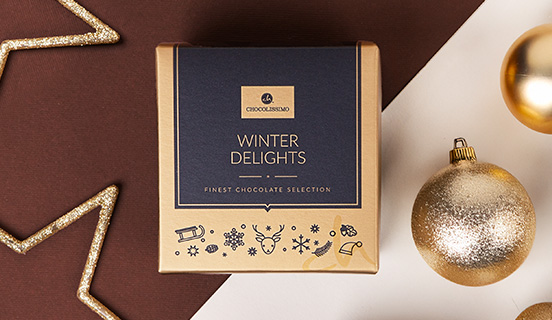 Dekorative Verpackung f&uuml;r Weihnachtspralinen