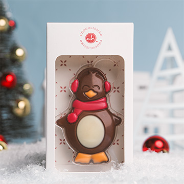 Weihnachtspinguin aus Schokolade