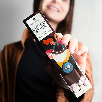 Dessertschokolade am Stiel zum Schmelzen