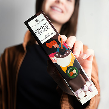 Dessertschokolade am Stiel zum Schmelzen