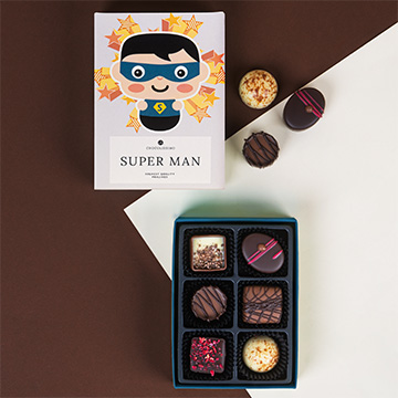Schokoladenpralinen für den Super-Mann