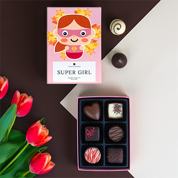 Set mit belgischen Pralinen mit Personalisierung für eine tolle Freundin