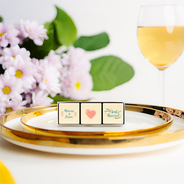 Personalisierte Pralinen für die Hochzeit