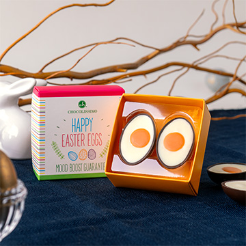 2 Hälften von Ostereiern aus belgischer Schokolade für Ostern