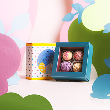 Set aus Pralinen in Form amerikanischer Cupcakes zu Ostern