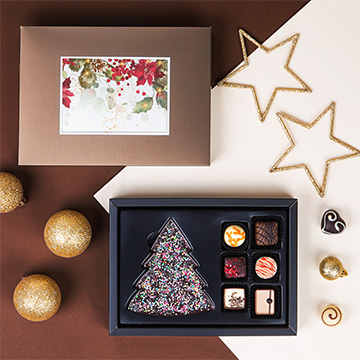 Dekorative Weihnachten ChocoPostcard Midi gold Verpackung