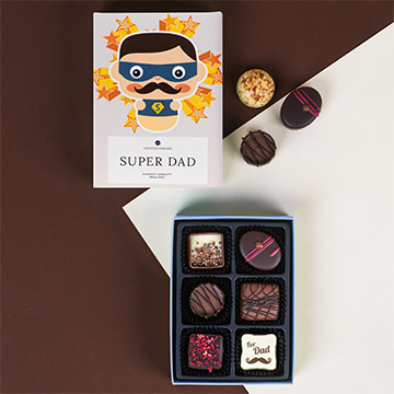 Pralinenset für Super Dad mit personalisierter Praline