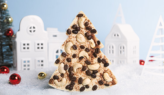 Accessoires in weißer Schokolade getaucht Weihnachtsbaum XL