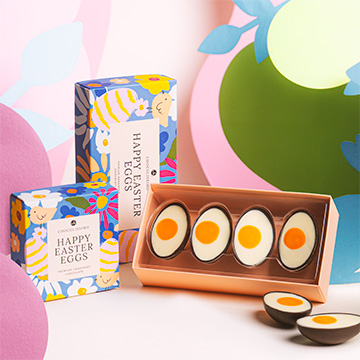 Ostereierh&auml;lften aus belgischer Schokolade