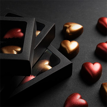 Karamell-Herzpralinen