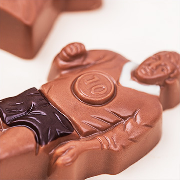 detaillierte Schokoladenfigur aus dem Fußball-Set