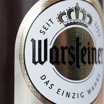 Schokoladen-Bierflaschenetikett zum Valentinstag