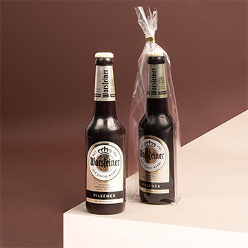 Schokoladenflasche mit Bier