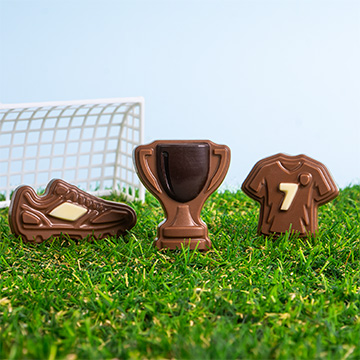 detaillierte Schokoladenfigur aus dem Fußball-Set