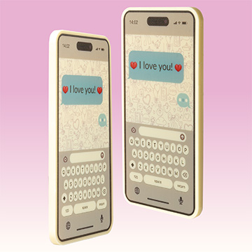 Smartphone aus belgischer Schokolade zum Valentinstag I Love You