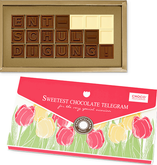 Schokoladentelegramm Entschuldigung - ENTSCHULDIGUNG ChocoTelegram personalisierbar | Chocolissimo