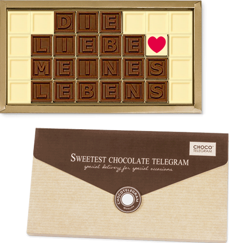 Schokoladentelegramm - Die Liebe meines Lebens ChocoTelegram | Chocolissimo