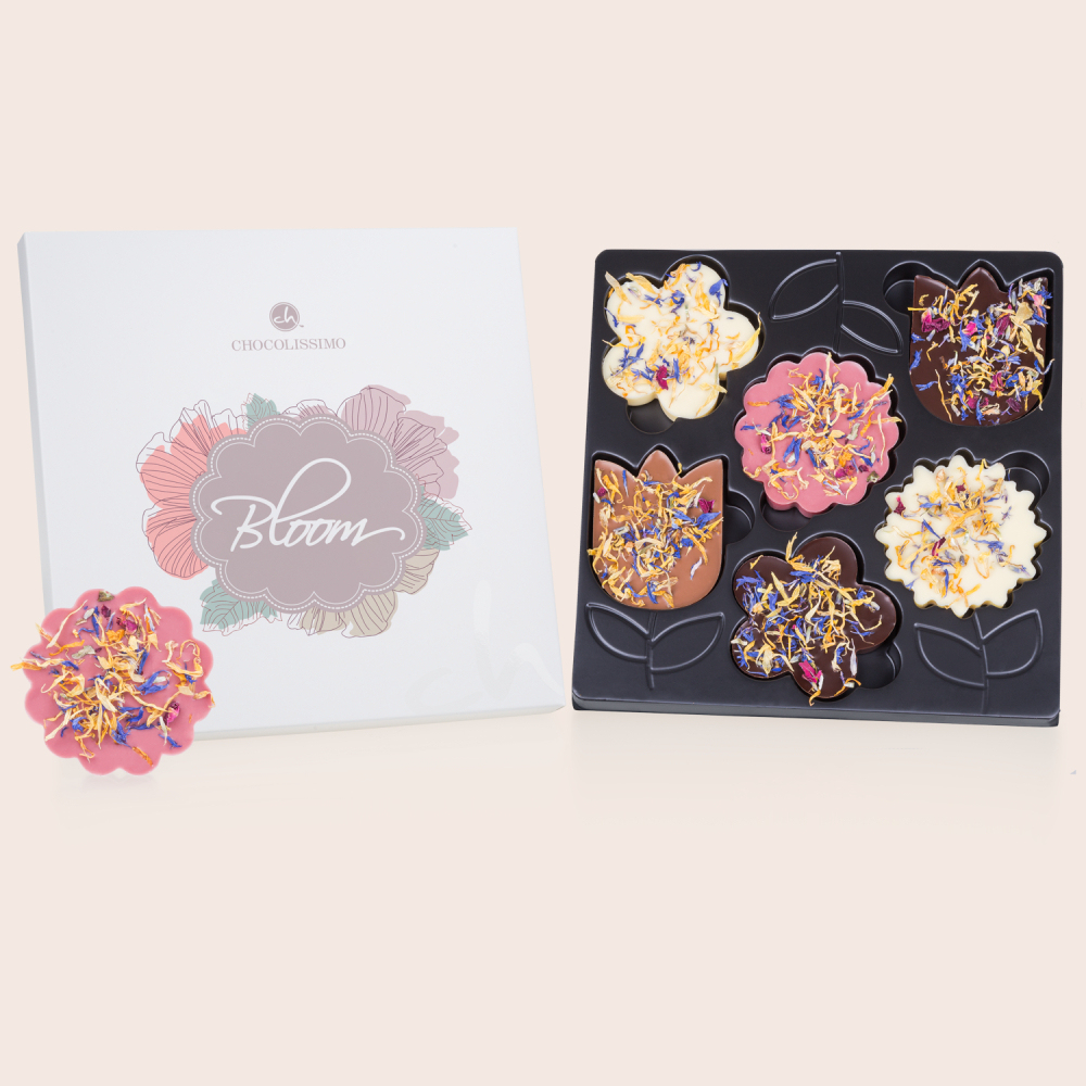 Schokoladenblüten 6 Stück - Schokoladenblumen handgefertigt als Geschenk | Chocolissimo