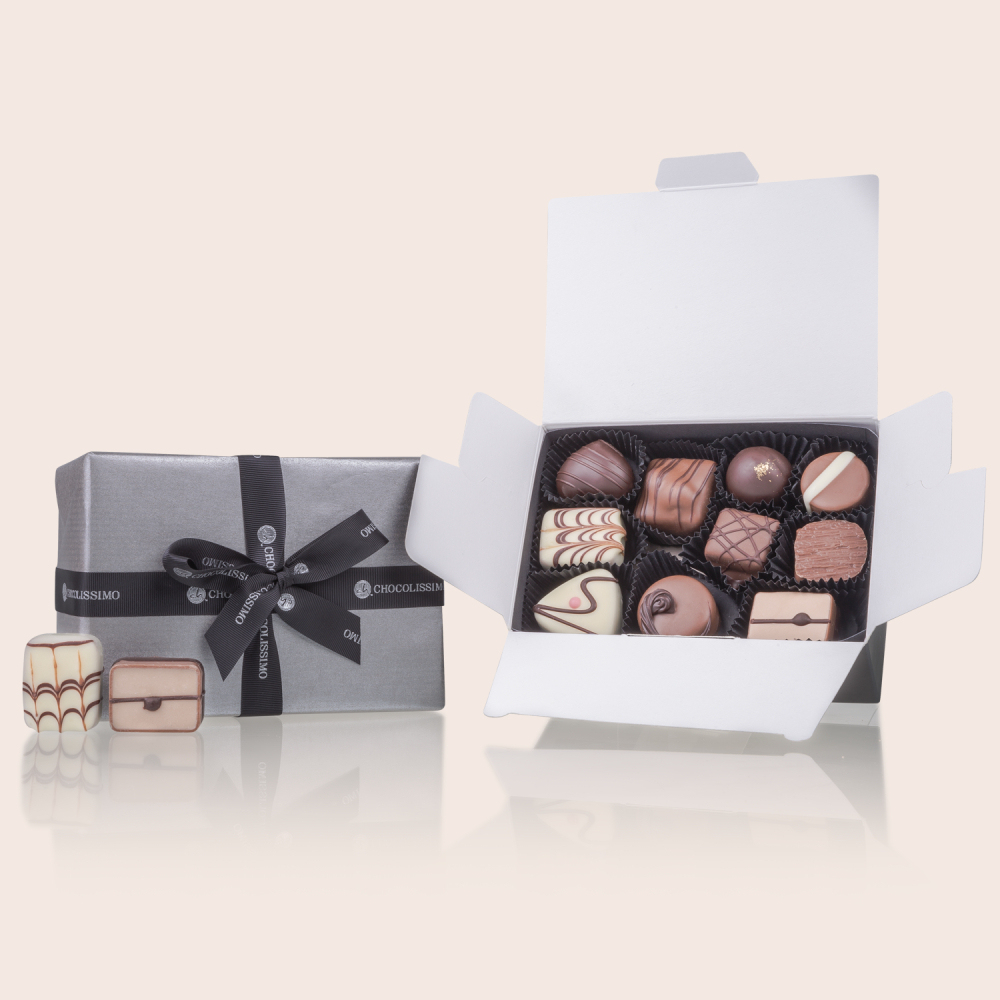 Pralinen 20 Stück edel - Ballotin Grand handgefertigt belgische Schokolade Vatertag Geschenk — für Papa | Chocolissimo