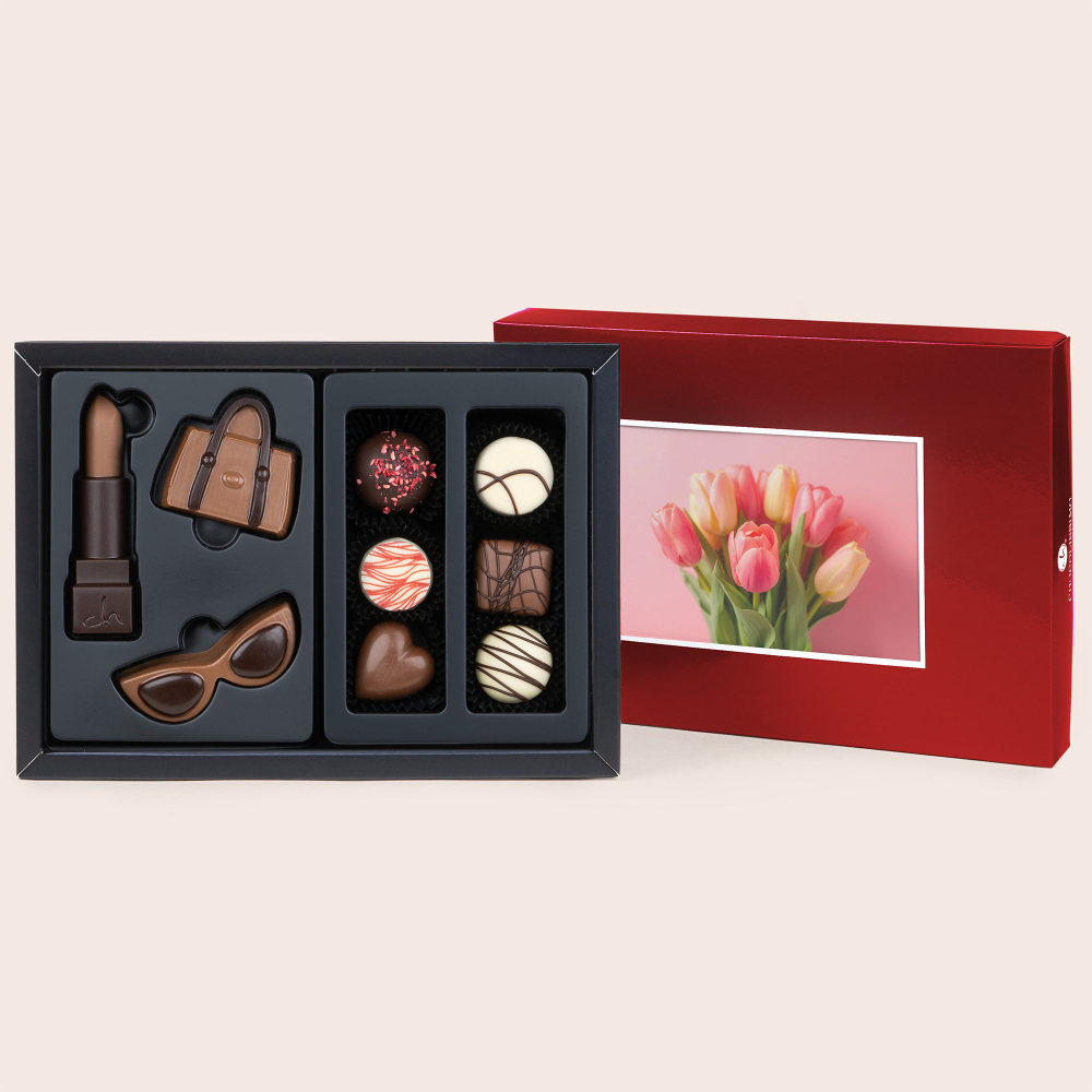Pralinen Frauen mit Foto - ChocoPostcard Midi Frauenset 15 Stück Schokoladen-Accessoires Muttertag Geschenk | Chocolissimo