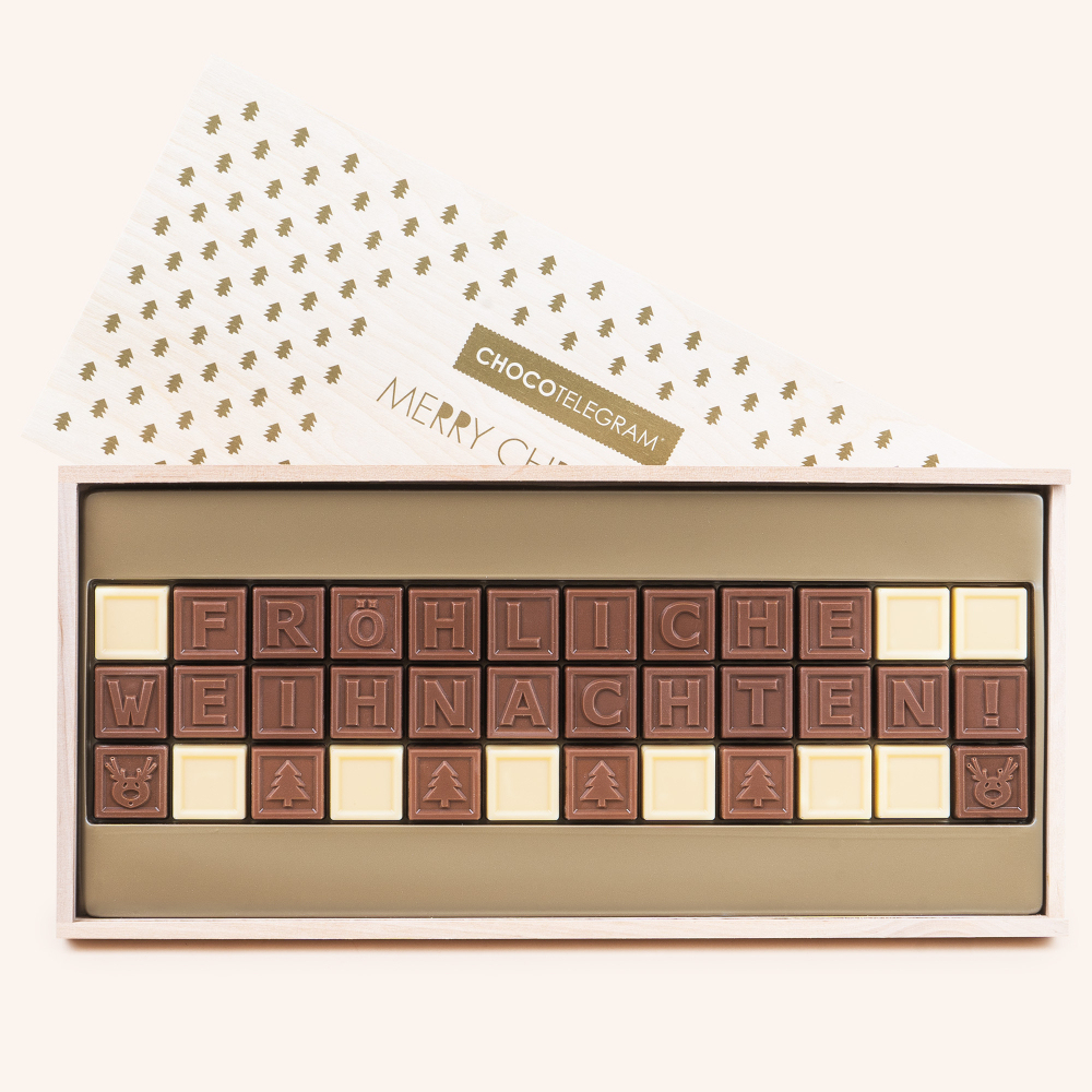 Schokoladentelegramm Weihnachten - FRÖHLICHE WEIHNACHTEN ChocoTelegram | Chocolissimo