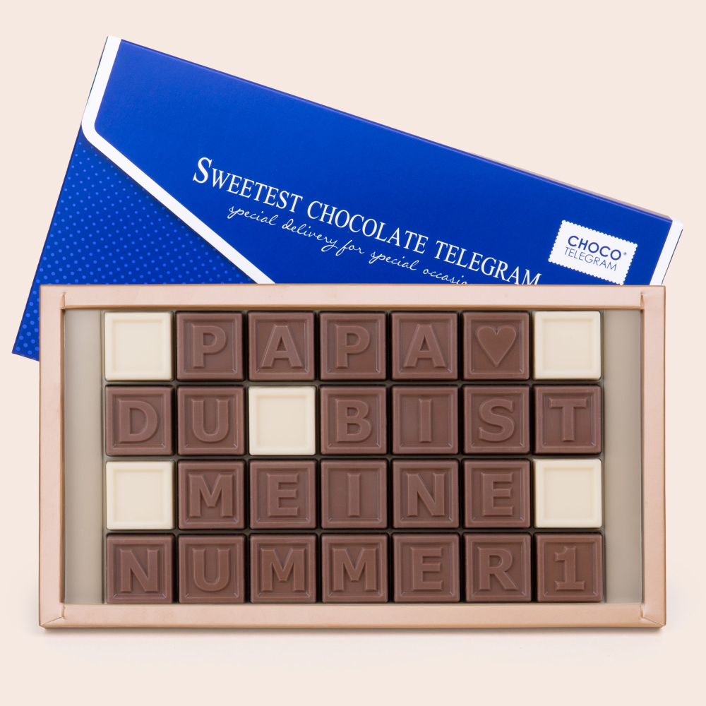 Schokoladentelegramm Vatertag - Papa du bist meine Nummer 1 ChocoTelegram | Chocolissimo