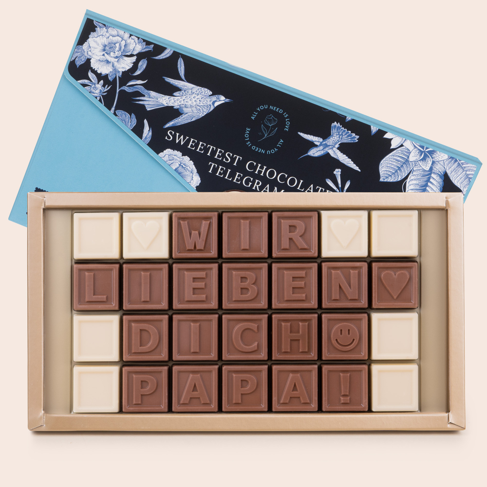 Schokoladentafel Vatertag - Wir lieben dich Papa mit persönlicher Botschaft | Chocolissimo