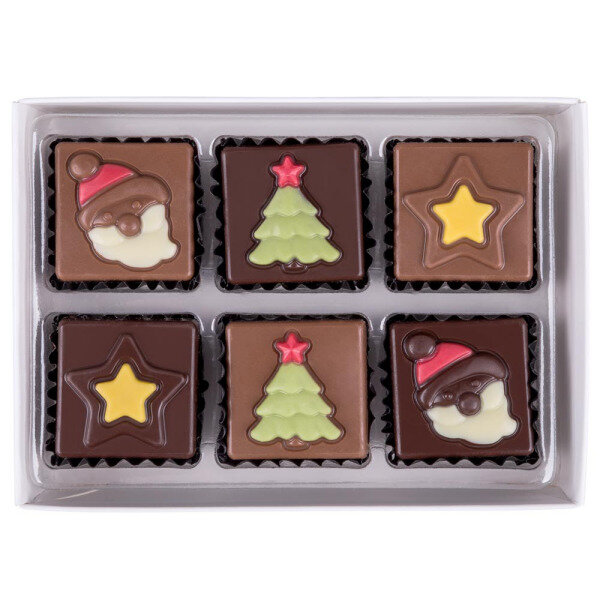 12 Schokoladentafeln mit WeihnachtsMotiven