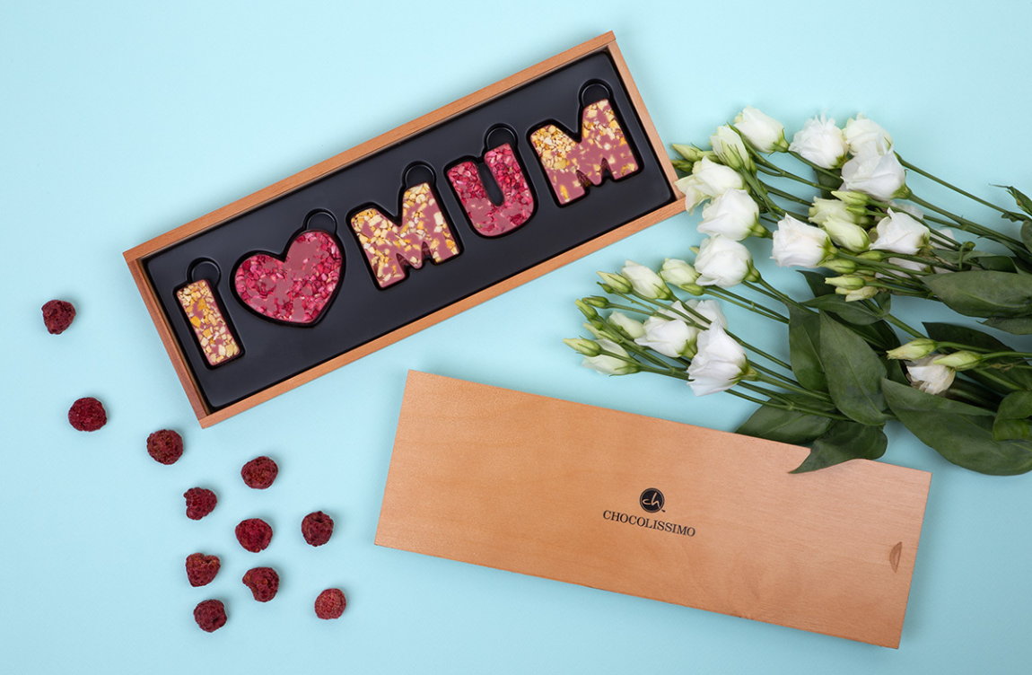 Schokoladen Schriftzug fur Mama zum Muttertag
