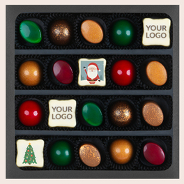 20 weihnachtliche Pralinen + Ihr Logo