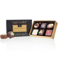 Christmas Delights 6 - 6 Pralinen mit Weihnachtsmotiven verziert