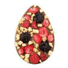 ChocoEi mit Pflaumen, Aprikosen, Erdbeeren