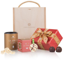 Geschenkeset mit Weihnachtsschokolade