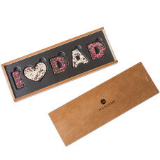 I love Dad - Zartbitterschokolade - Schokoladenbuchstaben zum Vatertag