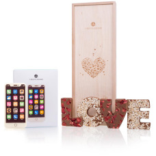 Set 'Love'-Buchstaben & ChocoSmartphone - Aus Vollmilchschokolade