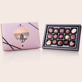 ChocoPostcard Midi - Herz - Pralinenschachtel mit Foto