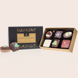 Christmas Delights 6 - 6 Pralinen mit Weihnachtsmotiven verziert