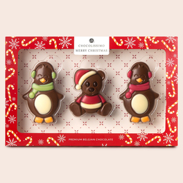 Schokoladenfiguren Bär und Pinguine