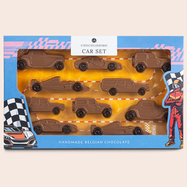 Set mit 10 Schokoladenautos