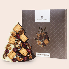 ChocoTannenbaum Duett mit Walnüssen, Cranberries, Keksen