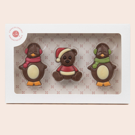 Schokoladenfiguren Bär und Pinguine