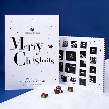 Adventskalender im schwarz-weißen Design