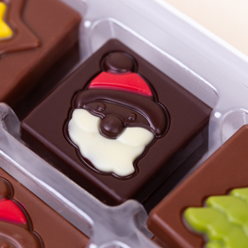 Weihnachtsmann auf der Schokolade