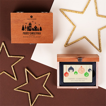 Schokoladentafel mit essbarem Weihnachtsdruck