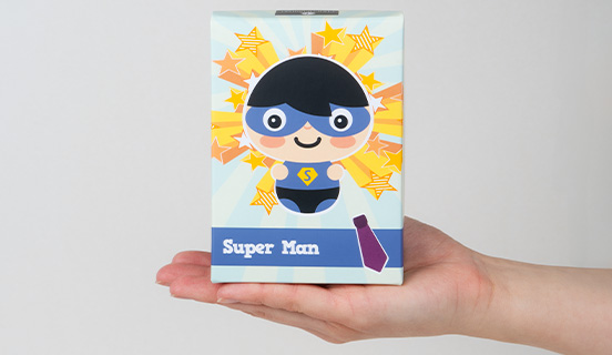 Dekorative Pralinenbox für den Super-Mann