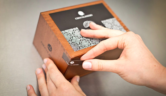 Verpackt, um die Frische der belgischen Schokoladenbonbons zu bewahren