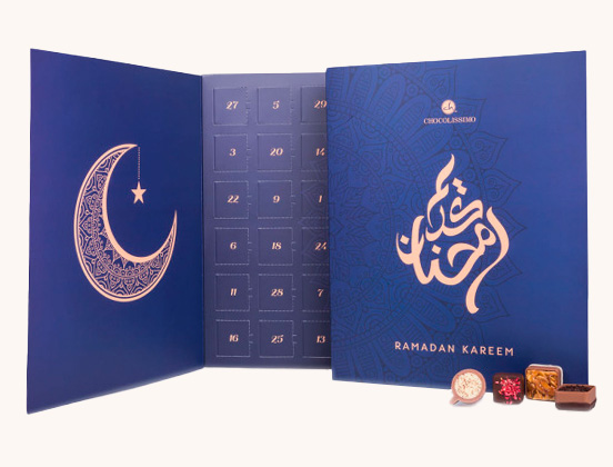 Einzigartige Merkmale des dekorativen Kalenders für Ramadan mit Pralinen
